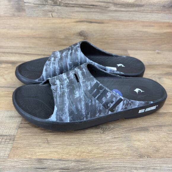 REEL LEGENDS Rebound Sandals Slides Size Men 11 Women 13 44EU Green Gray - Picture 1 of 7